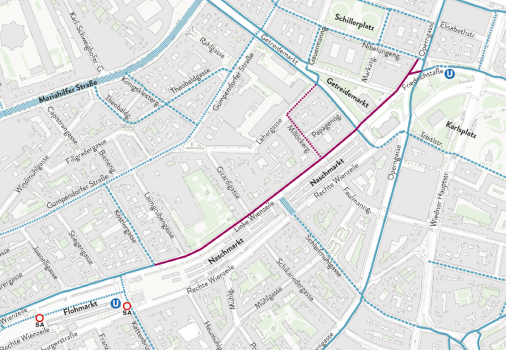 Plan zur Ausgangslage Lückenschluss Wientalradweg